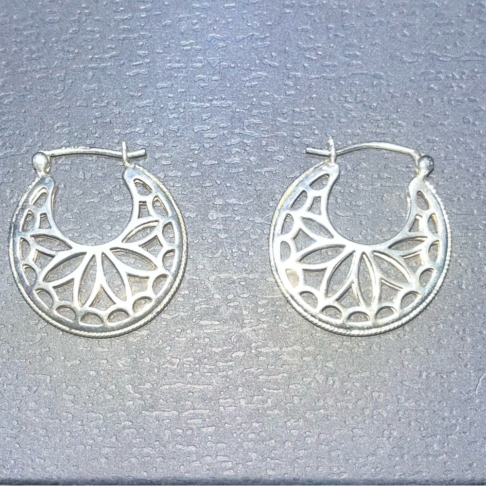 silver hoops - Picture 2 of 2